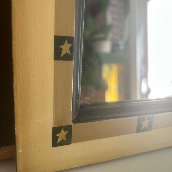 Vintage Charming Black and Tan Star Mirror w Inspirational Quotes - Picture 6 of 12